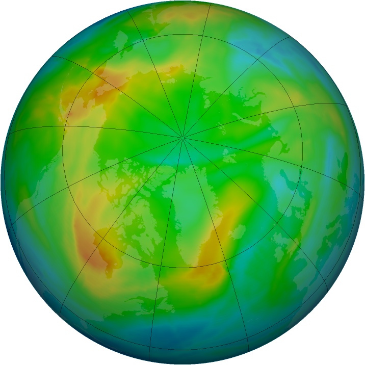 Arctic ozone map for 03 December 2014